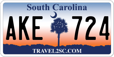 SC license plate AKE724