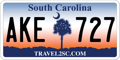 SC license plate AKE727