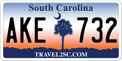 SC license plate AKE732
