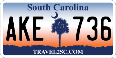 SC license plate AKE736
