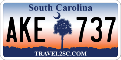SC license plate AKE737