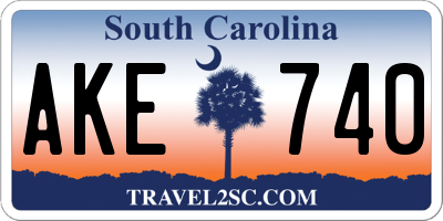SC license plate AKE740