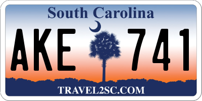 SC license plate AKE741