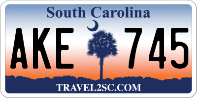 SC license plate AKE745