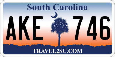 SC license plate AKE746