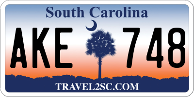 SC license plate AKE748