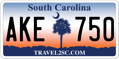 SC license plate AKE750
