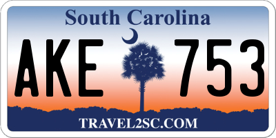 SC license plate AKE753