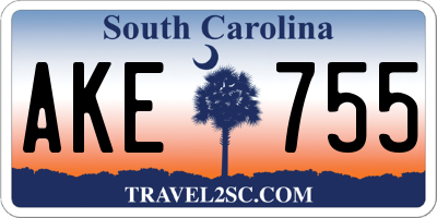 SC license plate AKE755