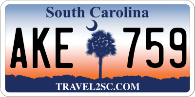 SC license plate AKE759