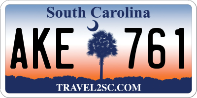 SC license plate AKE761