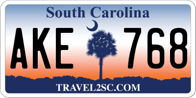 SC license plate AKE768