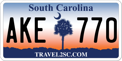 SC license plate AKE770