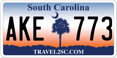 SC license plate AKE773