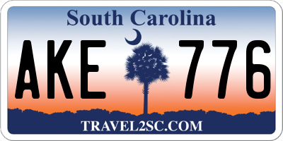 SC license plate AKE776