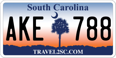 SC license plate AKE788