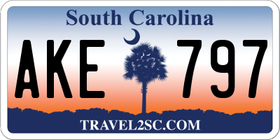 SC license plate AKE797