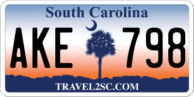 SC license plate AKE798