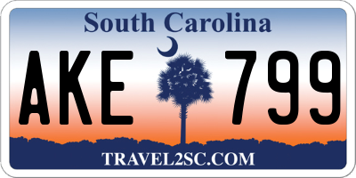 SC license plate AKE799