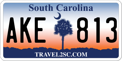 SC license plate AKE813