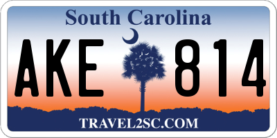 SC license plate AKE814