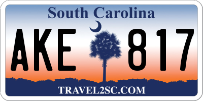SC license plate AKE817