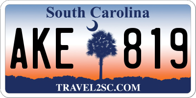 SC license plate AKE819