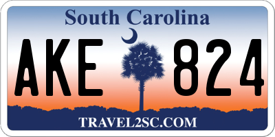 SC license plate AKE824