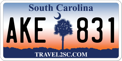 SC license plate AKE831
