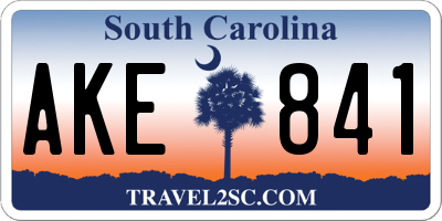 SC license plate AKE841