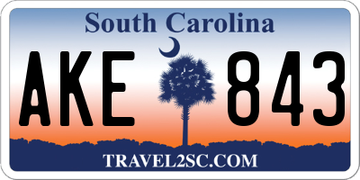 SC license plate AKE843