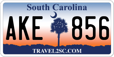 SC license plate AKE856