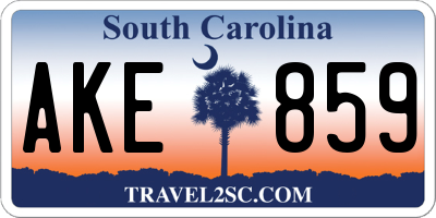 SC license plate AKE859