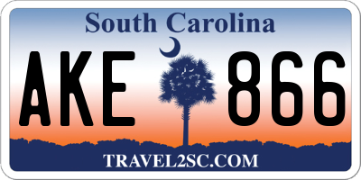 SC license plate AKE866