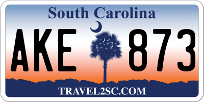SC license plate AKE873