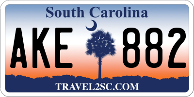 SC license plate AKE882