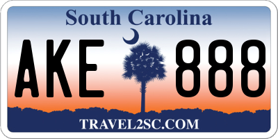 SC license plate AKE888