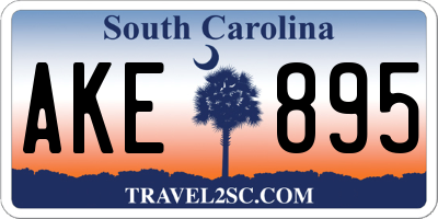 SC license plate AKE895