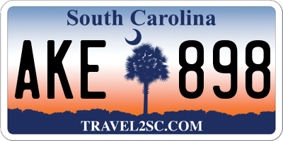 SC license plate AKE898