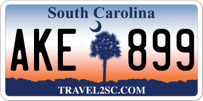 SC license plate AKE899