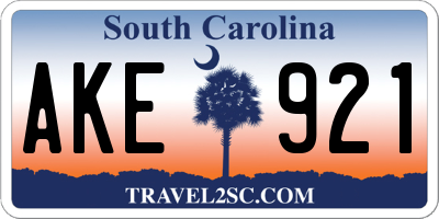 SC license plate AKE921