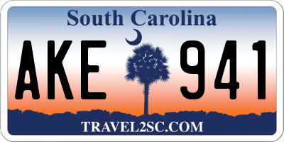 SC license plate AKE941