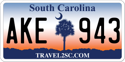SC license plate AKE943