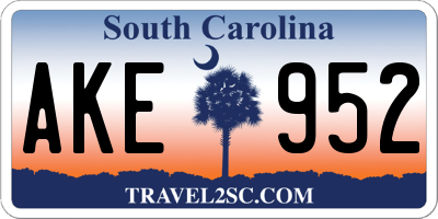 SC license plate AKE952