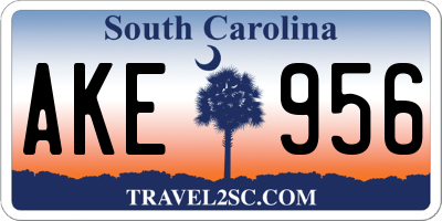 SC license plate AKE956