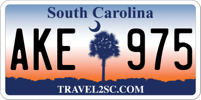 SC license plate AKE975