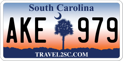 SC license plate AKE979