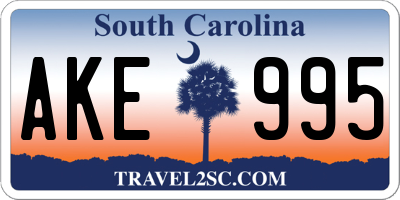 SC license plate AKE995