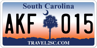 SC license plate AKF015