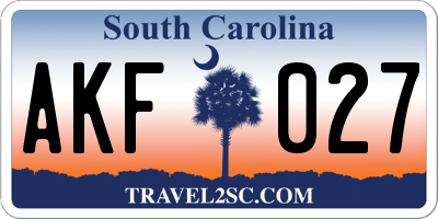 SC license plate AKF027